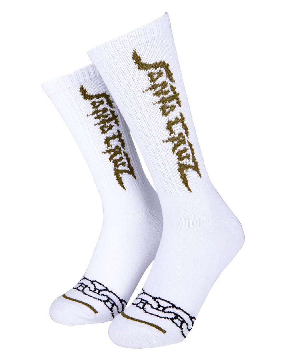 Santa Cruz Calcetines Skate Dungeon Strip (White)