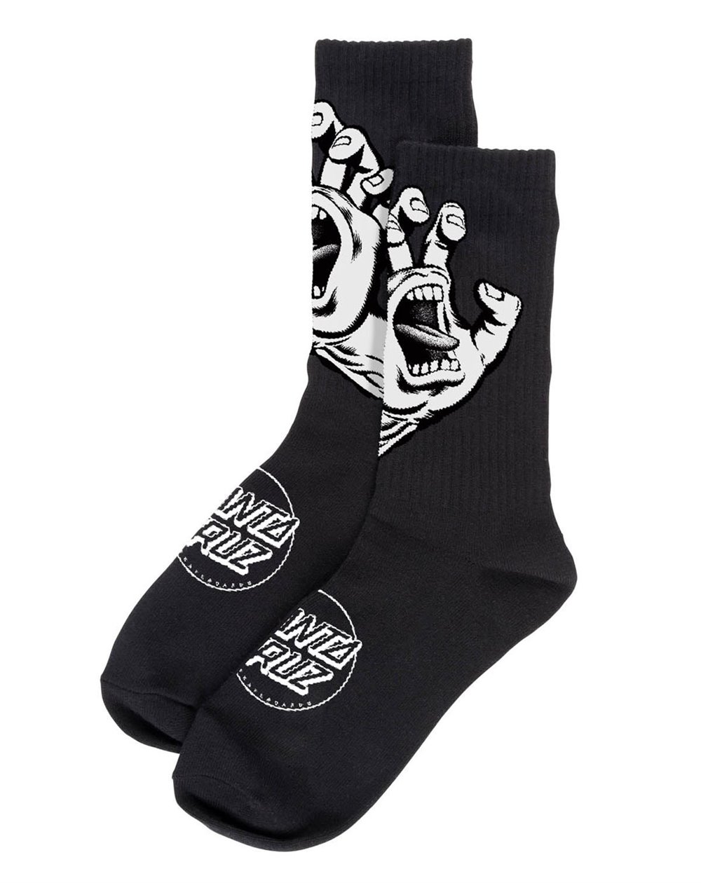 Santa Cruz Calcetines Skate Screaming Hand Mono (Black)