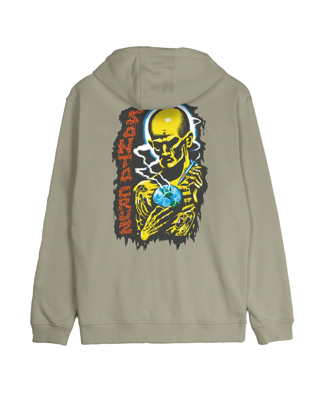 Santa Cruz Sudadera con Capucha y Cremallera Hombre Kendall Atomic (Stone Grey)