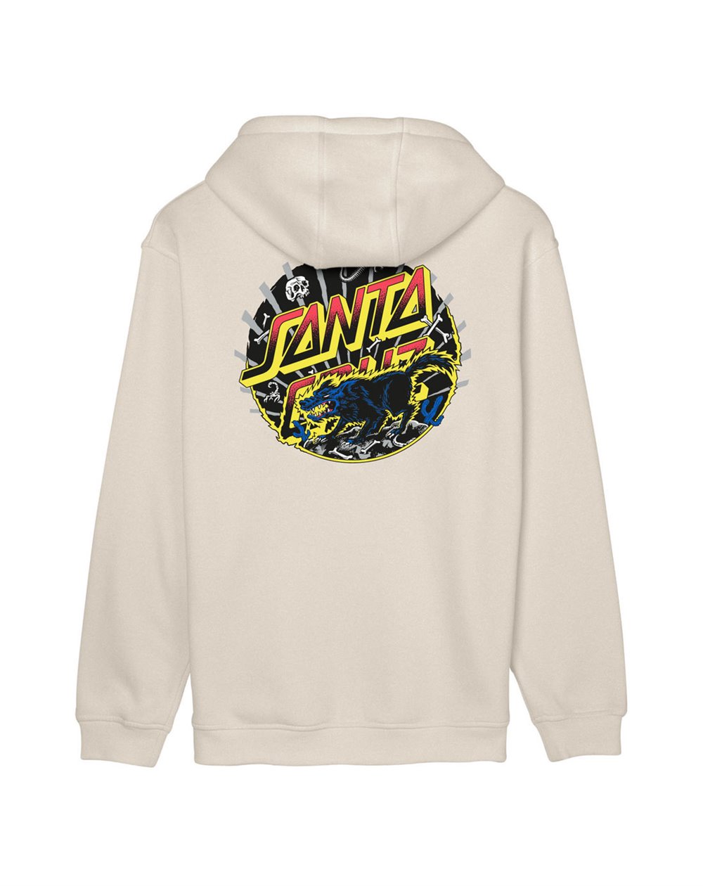 Santa Cruz Sudadera con Capucha Hombre Kendall Wolf Dot (Chalk)