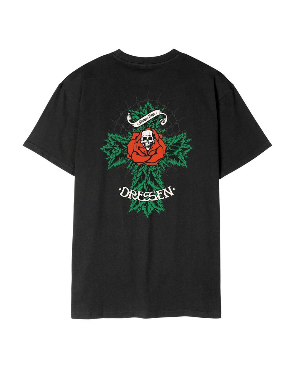 Santa Cruz Camiseta Hombre Dressen Rose Cross 2 (Black)