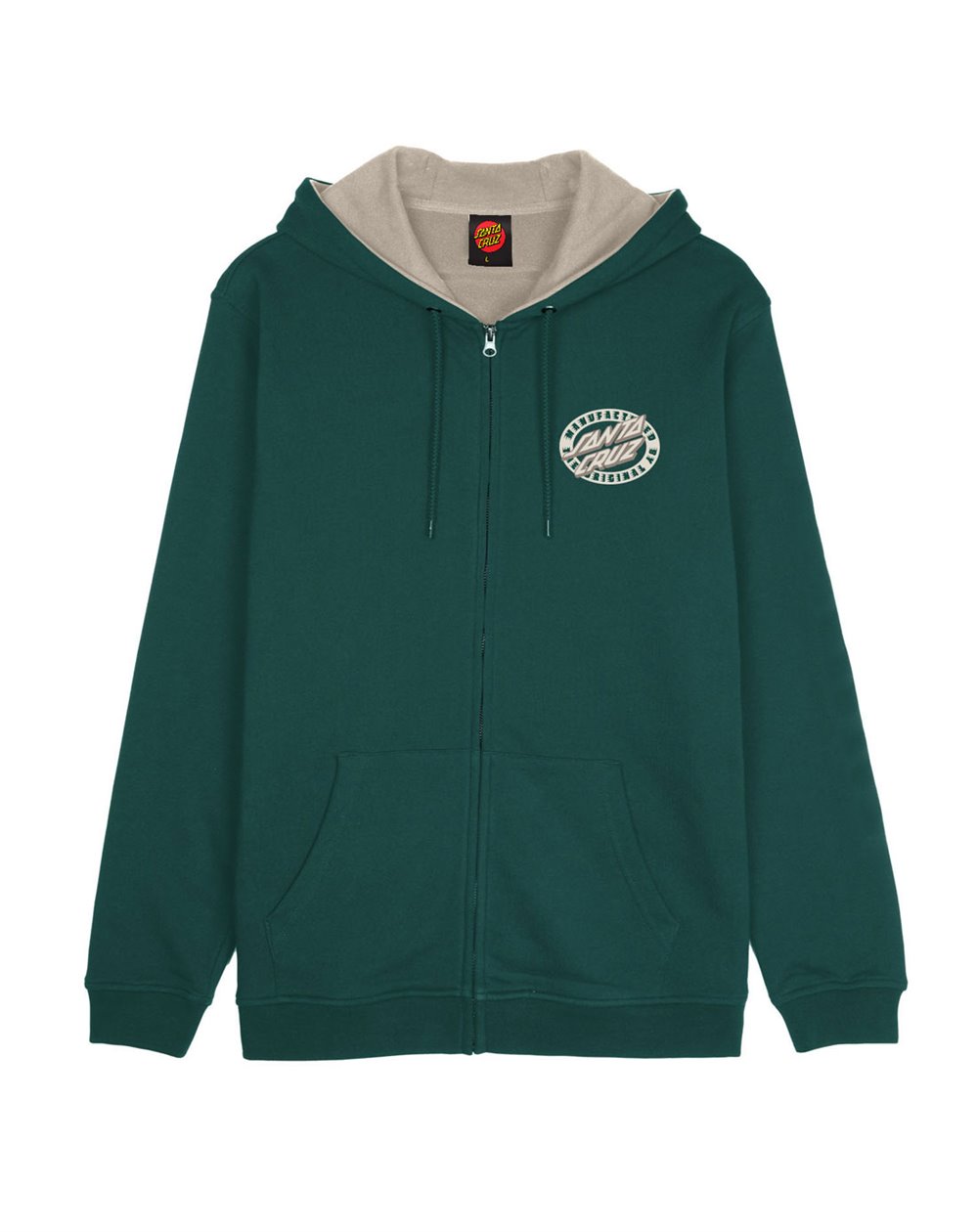 Santa Cruz Herren Zip Kapuzenpullover MFG Oval Dot (Rainforest)