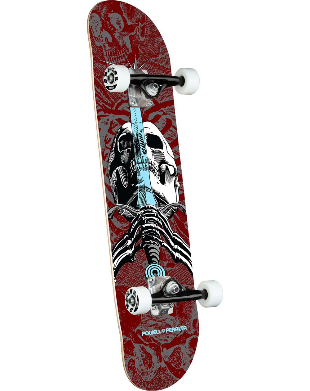 Powell Peralta Complete Skateboard Skull and Sword 7.5" (Burgundy)