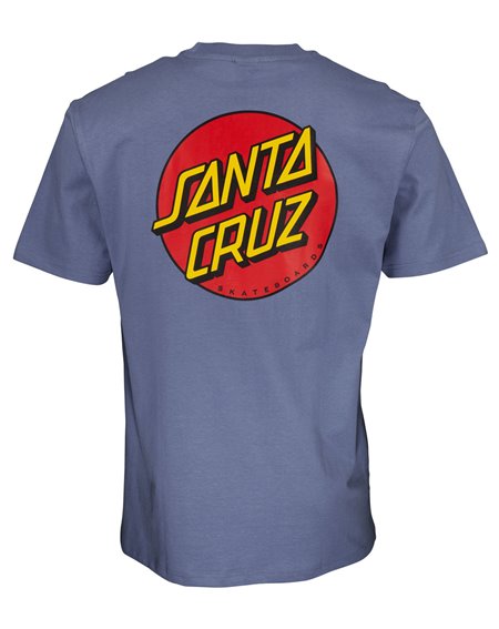 Mens T-shirt Long Sleeve Santa Cruz Classic Dot (White)