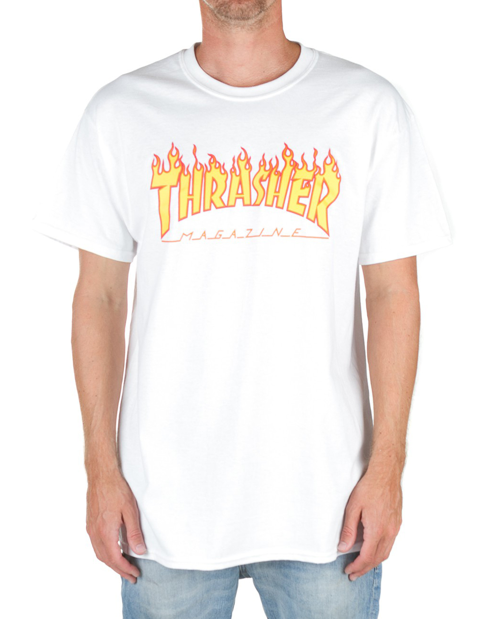 Thrasher Men's T-Shirt Flame White