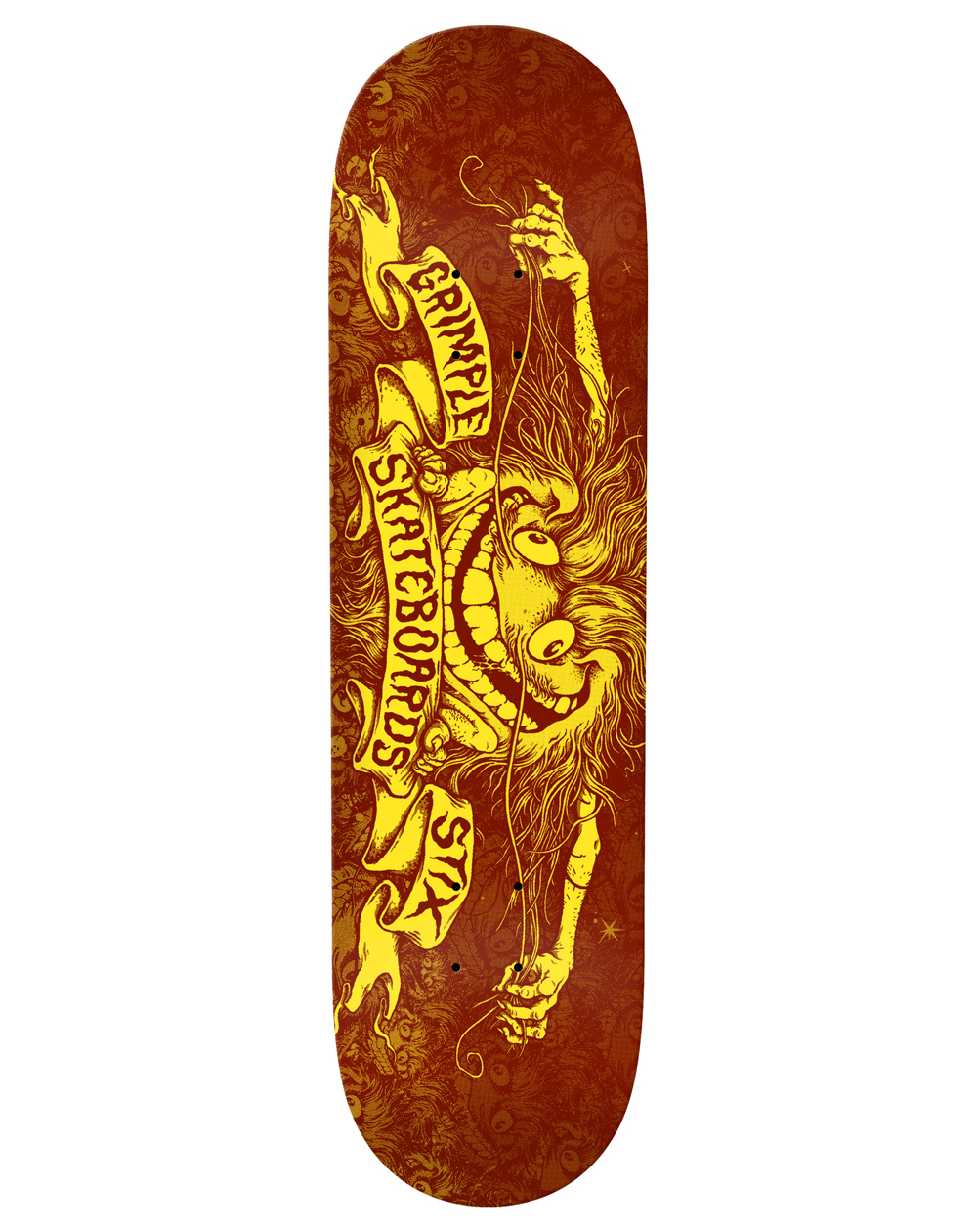 Anti Hero Grimple Stix 8 25 Skateboard Deck Burgundy