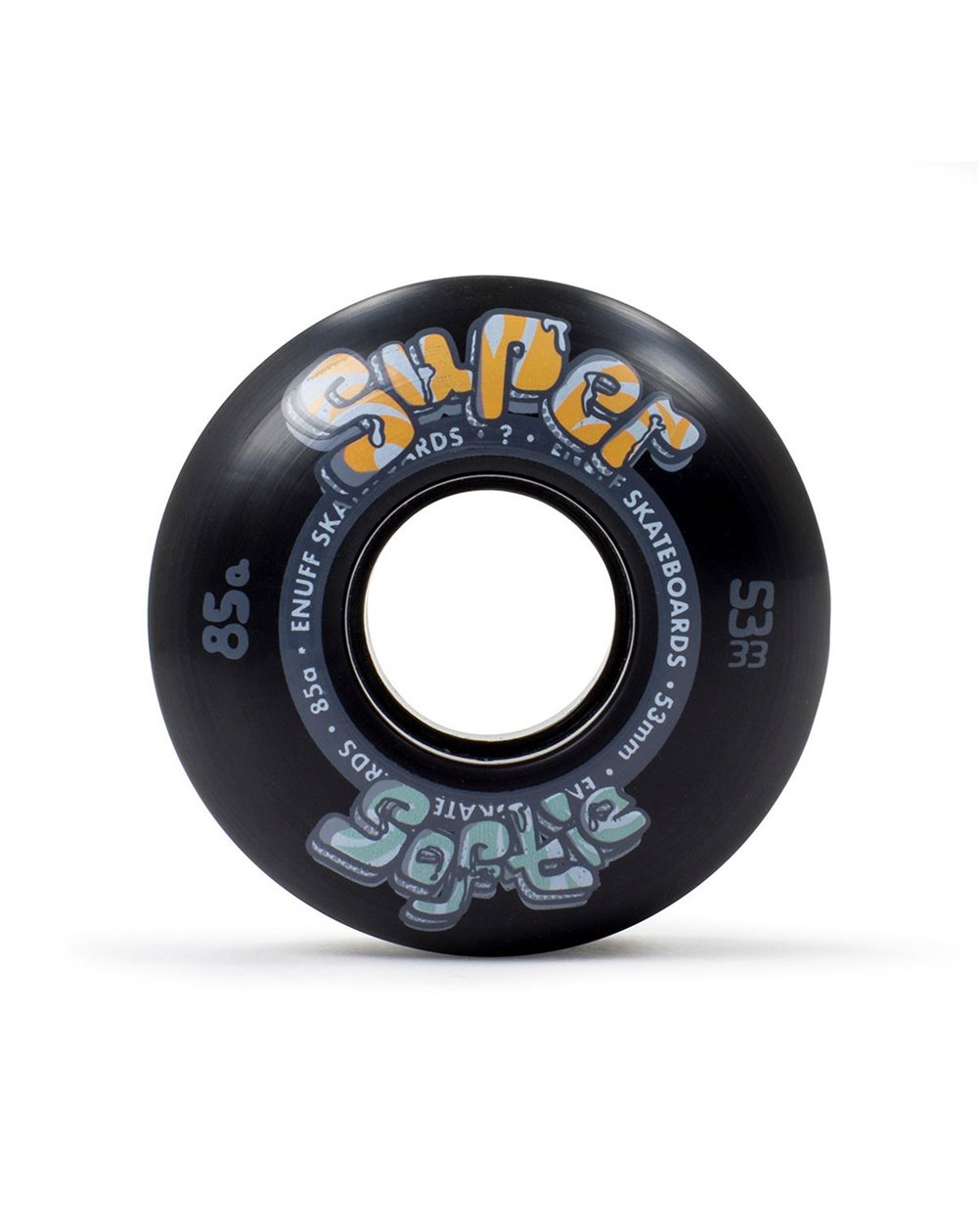 Enuff Super Softie 53mm 85A Skateboard Wheels Black pack of 4